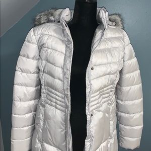 Girls silver winter coat